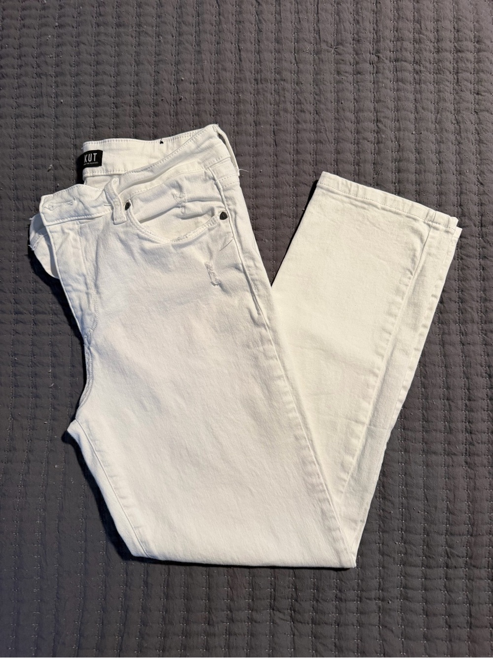 Kut from the Kloth Women's White Reese Ankle Straight-Leg Jeans